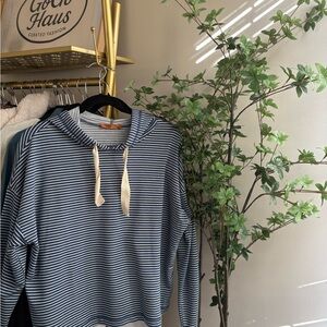 Belldini Blue and White Striped hoodie Pullover nWT